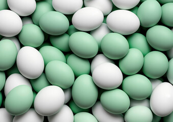 Eggs background with copy space, Ester holiday postcard concept. Generative AI