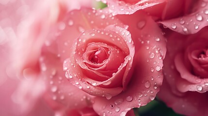 Closeup of pink rose valentines day wallpaper banner,  14th February relationship couple romantic card