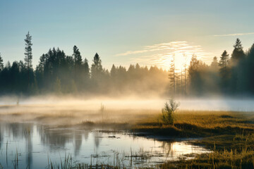 Foggy morning in eastern Finlandnaturally