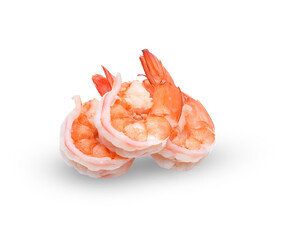 Boiled shrimp isolated on  white background.Tiger shrimp. Prawn isolated on a white background. Seafood