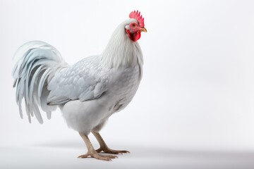 Fototapeta premium Majestic white rooster, isolated on a white background