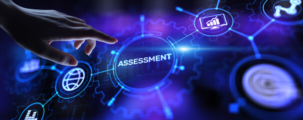 Assessment analysis Business analytics evaluation measure technology concept.