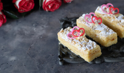 festival cake with spring decor and flowers