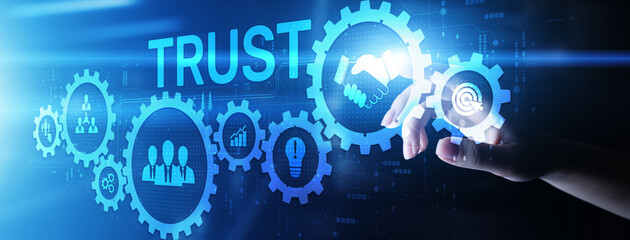 Trust customer loyalty relationship business concept on virtual screen.