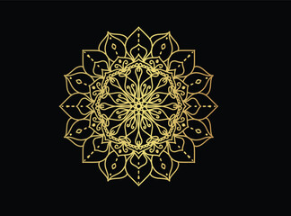 Vector golden luxury mandala background design template for use as elements and resources of Arabic patterns, wedding, and cultural decoration purpose