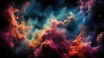 A Close-up of a Swirling Nebula with a Star-Filled Background