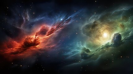 Fototapeta premium A Close-up of a Swirling Nebula with a Star-Filled Background