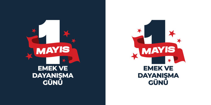 1 Mayıs Emek ve Dayanışma Günü (1th Internationl May Labor Day) typography emblem