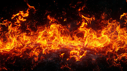 Fototapeta na wymiar flames on a black background