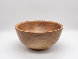 Walnut Bowl Handmade with White Background