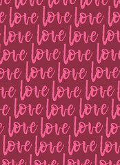 Modern abstract art design hand drawn typography. Valentines day concept. Template for card, poster, invitation, celebration, cover, sales