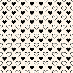 Valentine pattern seamless heart shape beige colors background.