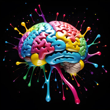 colorful brain, concept fantasy, idea