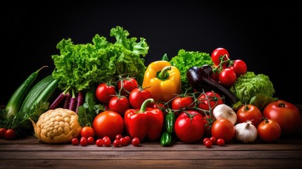 Photo of vegetables, fruits and vegetables, beautifully vivid, light background 