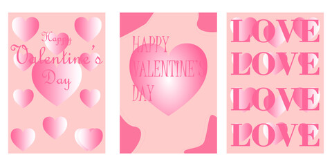 Happy Valentine's Day greeting card. suitable for greeting cards with pink paper and love text illustrations