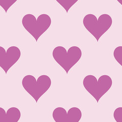 Valentine pattern seamless heart shape purple colors background.