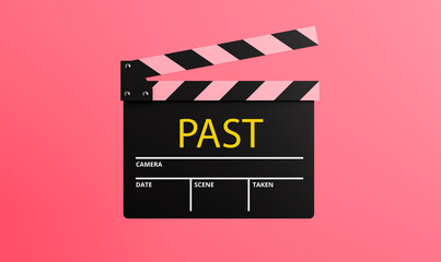 Naklejka premium movie clapper board and past