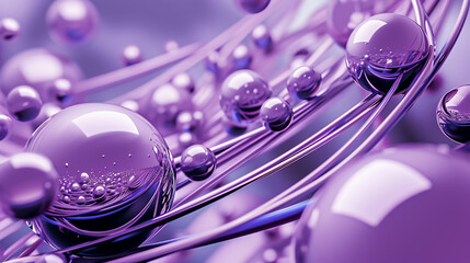 Abstract creative background with purple molecules.