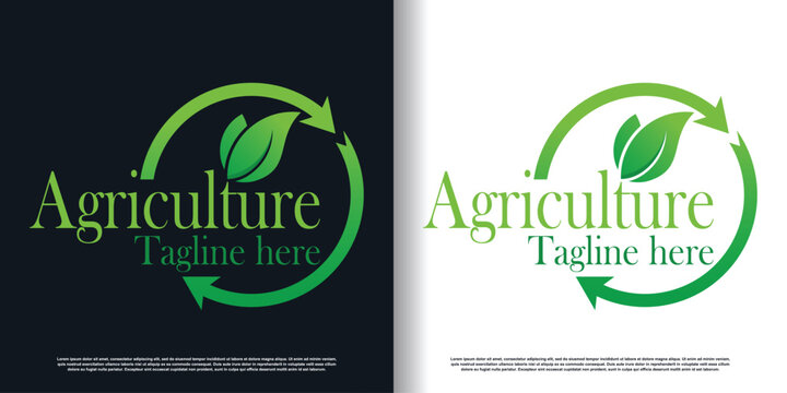 Agriculture logo design vector with creative concept premium vector