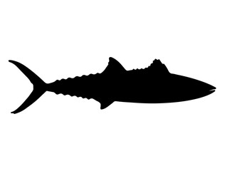 Mackerel Fish silhouette vector art white background