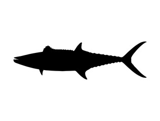 Mackerel Fish silhouette vector art white background