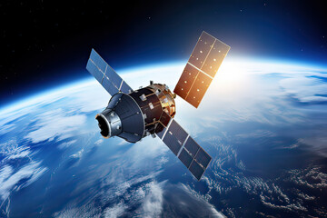 A satellite in space over earth for international connecting communication network.