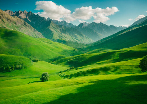 Green Mountains: Majestic Valley Landscape