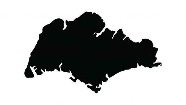 Animation forms a Singapore map icon