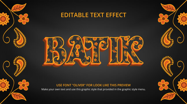 Editable Batik Text Effect