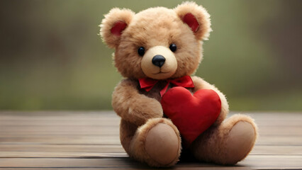 Teddy bear with red heart, valentines day gift