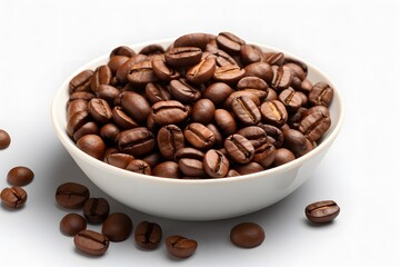 Fototapeta premium close-up shot of coffee beans on white background