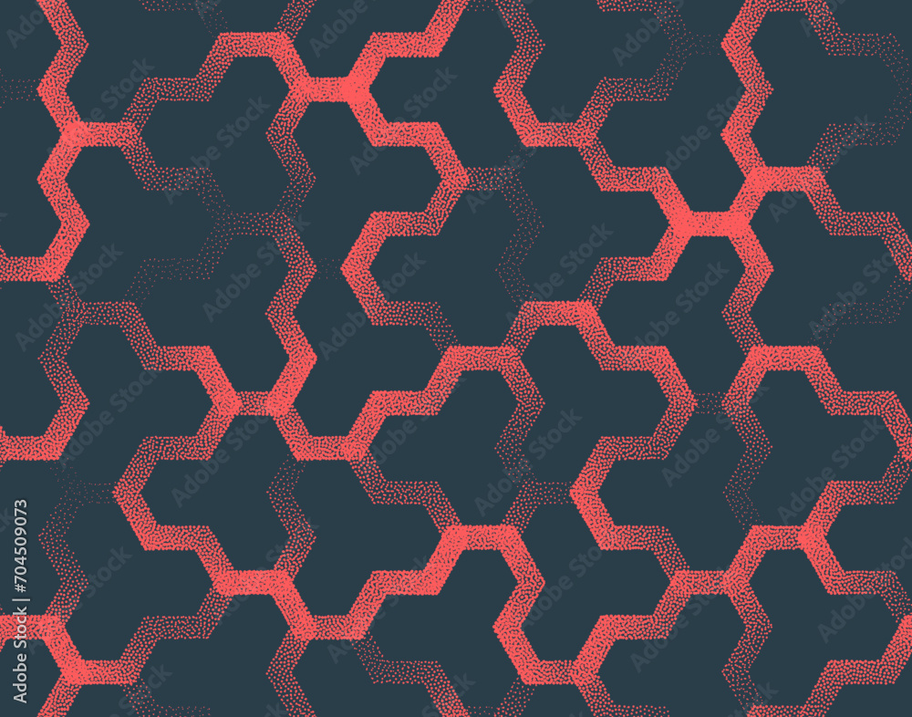 Poster arabic style geometric lattice vector seamless pattern trend red abstract background. endless graphi