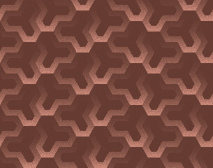 Arabic Style Geometric Lattice Vector Seamless Pattern Trend Brown Abstract Background. Endless Graphic Vintage Oriental Ornament Loopable Wallpaper Subtle Dot Work Texture. Half Tone Art Illustration