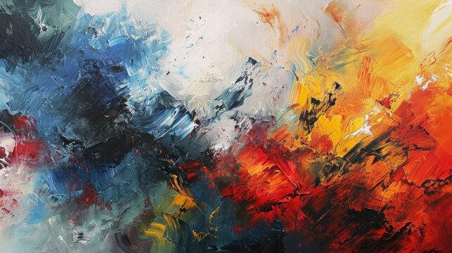 Abstract oil painting background. Colorful brushstrokes of paint