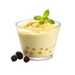 Custard Dessert - Creamy and Delicate. Isolated on a Transparent Background. Cutout PNG.