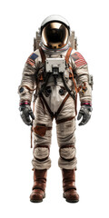 Astronaut in Space Suit - Brave and Adventurous. Isolated on a Transparent Background. Cutout PNG.