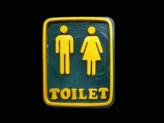 male and female signbathroom sign isolated on black background.