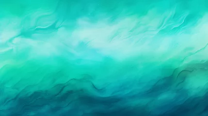 Poster Teal blue green gradient paint background with liquid fluid grunge texture © Swaroop