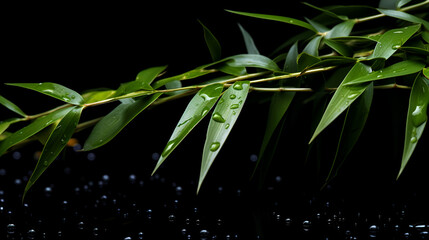Stark Visuals Single Green Bamboo Leaves In Unreal Engine Style, generative ai