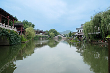 Fototapeta na wymiar Chinese river in the village