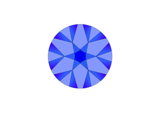 Obraz premium Circular area with central star and rays in various shades of blue, rosette, abstract modern design, diamond, crystal, ice, decoration, jewelry