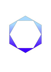 blue frame on the basis of a combination of hexagons, copy space, abstract modern design