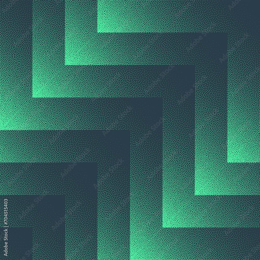 Aufkleber angled layered structure vector seamless pattern trend turquoise abstract background. half tone art 
