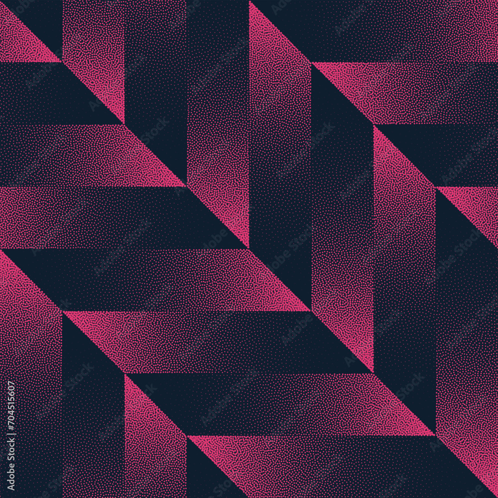 Poster stripes zigzag structure vector seamless pattern trendy purple abstract background. half tone art re