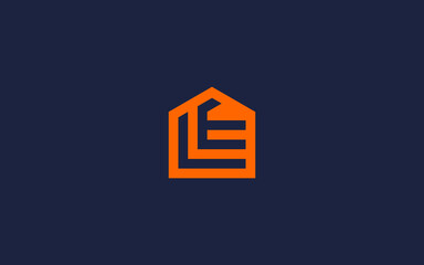 letter le with house logo icon design vector design template inspiration - obrazy, fototapety, plakaty
