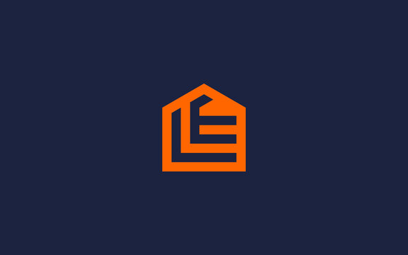 letter le with house logo icon design vector design template inspiration