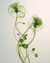Ethereal Beauty: Delicate Green Flowers in a Vase