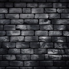 Naklejka premium Black brick wall texture. Black brick wall background. Black brick wall texture. 
