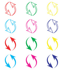 Repeat icon vector. Refresh icon sign symbol in trendy flat style. Set elements in colored icons. Reload arrow vector icon illustration isolated on white background