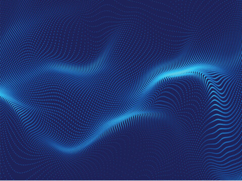 Blue violet waving parallel lines. Abstract psychedelic linear wavy background. Modern vector design element. Vibrant abstract vector background